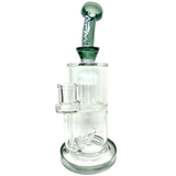 10.5" AFM Glass Dab Rig with Inline to Arm Perc, Bent Neck, and Smokey Accents - Front View