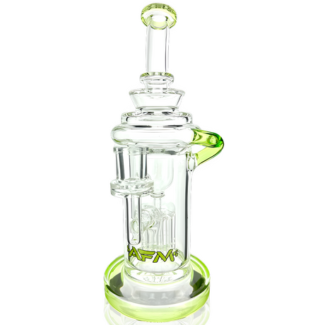 10" AFM Glass Recycler Dab Rig with Color Lip, Quartz Banger & Carb Cap, Front View