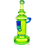 AFM Glass 10" Power Station Recycler Dab Rig in Ink Blue/Lime with 14mm Female Joint