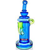 AFM Glass 10" Full Color Recycler Dab Rig with Quartz Banger & Carb Cap, Front View