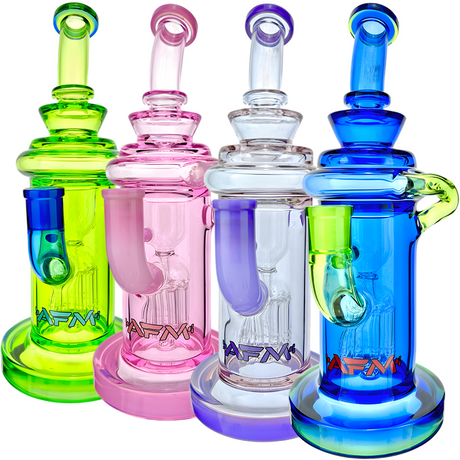 AFM Glass Power Station Recycler Dab Rigs in Full Color Options - Front View