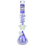 AFM Glass 16" Reversal UFO Pyramid Beaker Bong with Freezable Coil in Double Purple