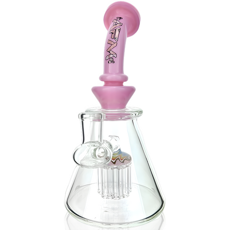 8" AFM Reversal 8 Arm Perc Glass Dab Rig with Bent Neck and Showerhead Perc, Front View