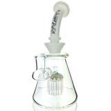 8" AFM Reversal Glass Dab Rig with 8 Arm Perc and Bent Neck, Front View on White Background