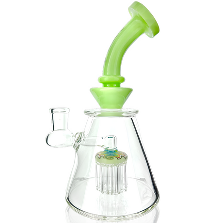 8" AFM Reversal Glass Dab Rig with 8 Arm Perc and Bent Neck - Front View