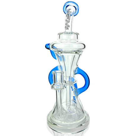 12" AFM Glass Clear Recycler Dab Rig with Quartz Banger & Carb Cap, Front View