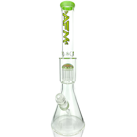 18" AFM Glass Beaker Bong with Reversal Tree Percolator and Color Lip, Front View