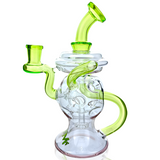 AFM 7.5" Swiss Double Color Glass Recycler Dab Rig with Showerhead Perc, Front View