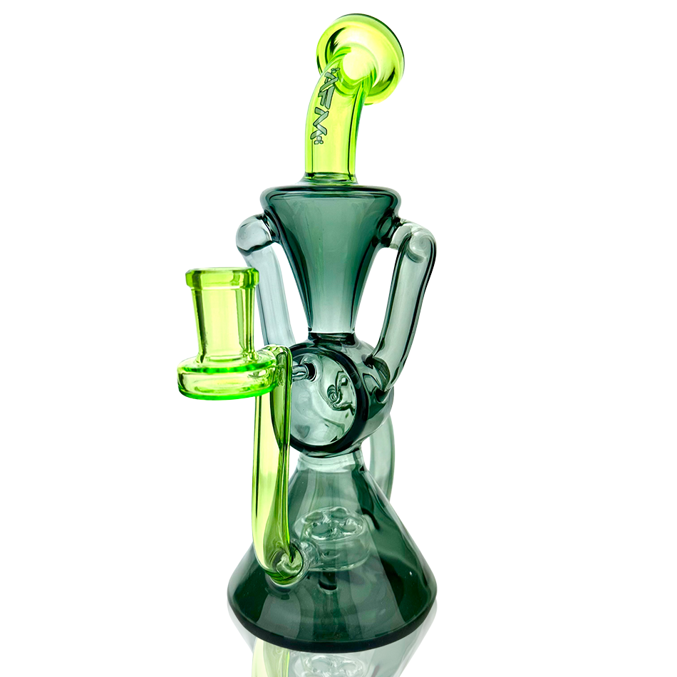 AFM 8.5" Virgo Glass Recycler Dab Rig with Showerhead Perc, 14mm Female Joint, Front View