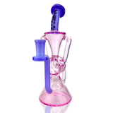 AFM Virgo Glass Recycler Dab Rig with Showerhead Perc and Pink Accents, Front View