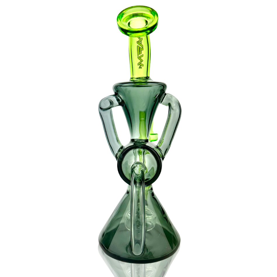 AFM Virgo Glass Recycler Dab Rig, 8.5" with Showerhead Perc, 14mm Female Joint, Front View