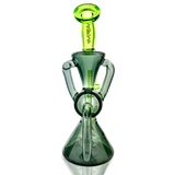 AFM Virgo Glass Recycler Dab Rig, 8.5" with Showerhead Perc, 14mm Female Joint, Front View