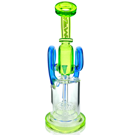 9.5" AFM Andromeda Recycler Dab Rig with Showerhead Perc, Front View on Seamless White