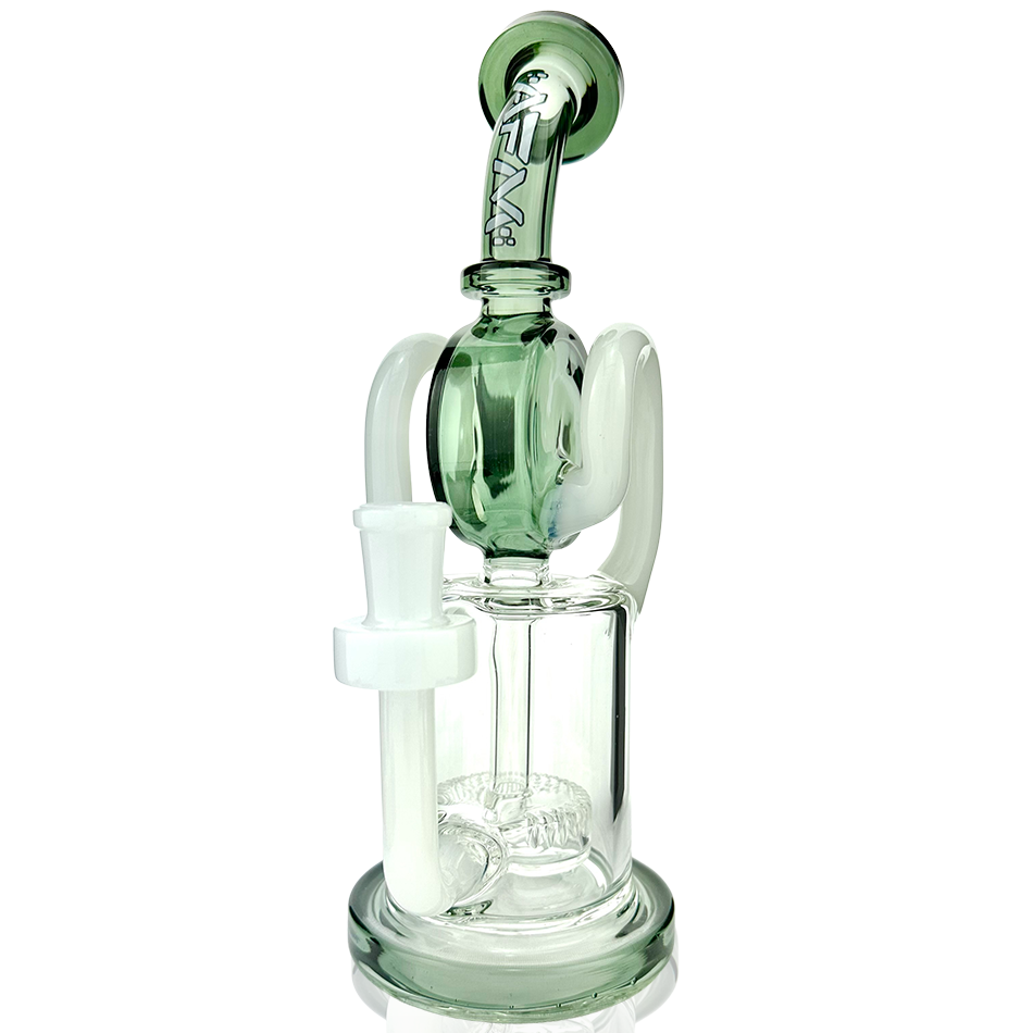 9.5" AFM Andromeda Recycler Dab Rig with Showerhead Perc and Colored Glass