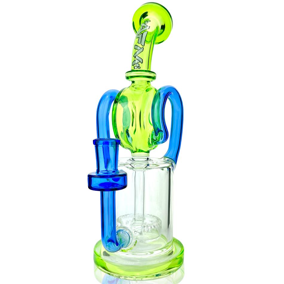 9.5" AFM Andromeda Recycler Dab Rig with Showerhead Perc, 14mm Female Joint, Front View