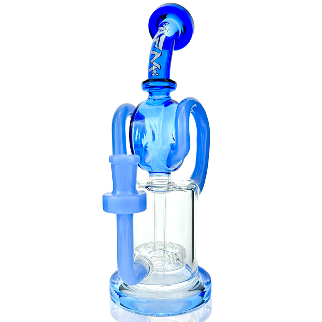 AFM 9.5" Andromeda Recycler Dab Rig with Showerhead Perc and Blue Accents