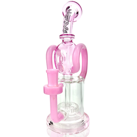 9.5" AFM Andromeda Recycler Dab Rig with Showerhead Perc, Front View on White Background