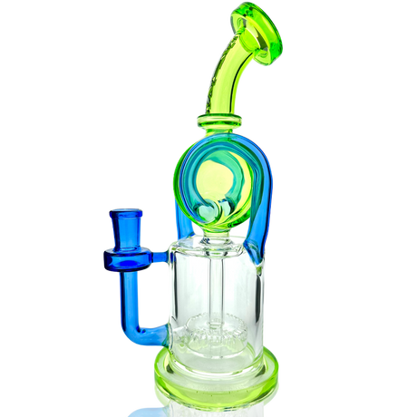 9.5" AFM Andromeda Recycler Dab Rig with Showerhead Perc, Front View on White Background