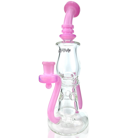 AFM 9.5" Nebula Glass Recycler Dab Rig with Pink Accents - Front View