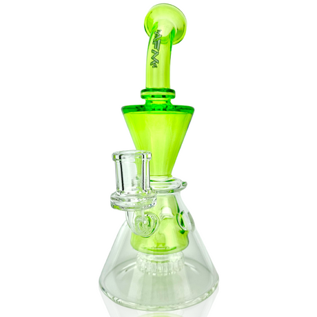 9" AFM Swiss Cheese Glass Dab Rig with Showerhead Perc, 14mm Female Joint, Front View