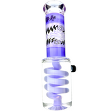 18" AFM Reversal Straight Freezable Coil Glass Beaker Bong with Purple Accents