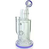 9.5" AFM Milky Way Pump Recycler Dab Rig with Showerhead Perc, Front View on White