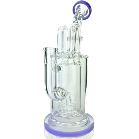 9.5" AFM Milky Way Pump Recycler Dab Rig with Showerhead Perc, Front View on White