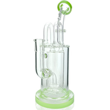 9.5" AFM Milky Way Pump Recycler Dab Rig with Showerhead Perc, Front View on White