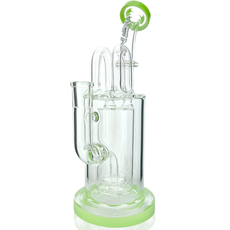 9.5" AFM Milky Way Pump Recycler Dab Rig with Showerhead Perc, Front View on White