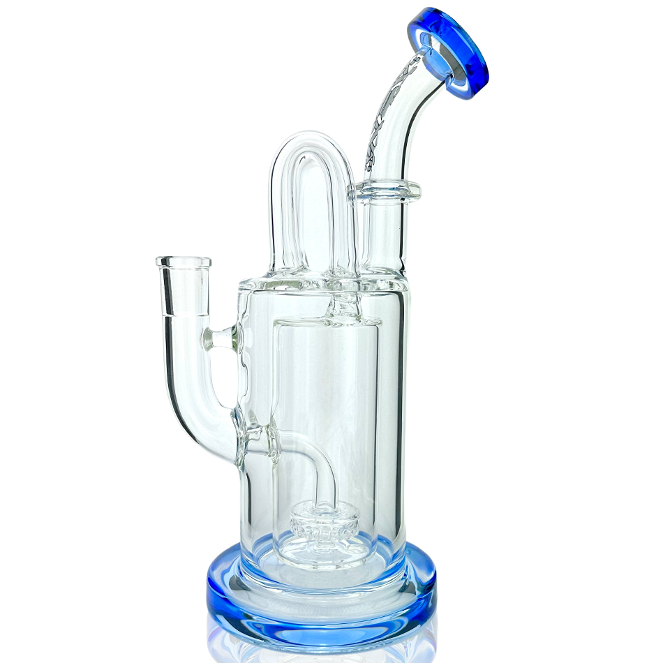 9.5" AFM Milky Way Pump Recycler Dab Rig with Showerhead Perc, Front View on White Background