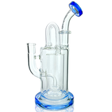 9.5" AFM Milky Way Pump Recycler Dab Rig with Showerhead Perc, Front View on White Background