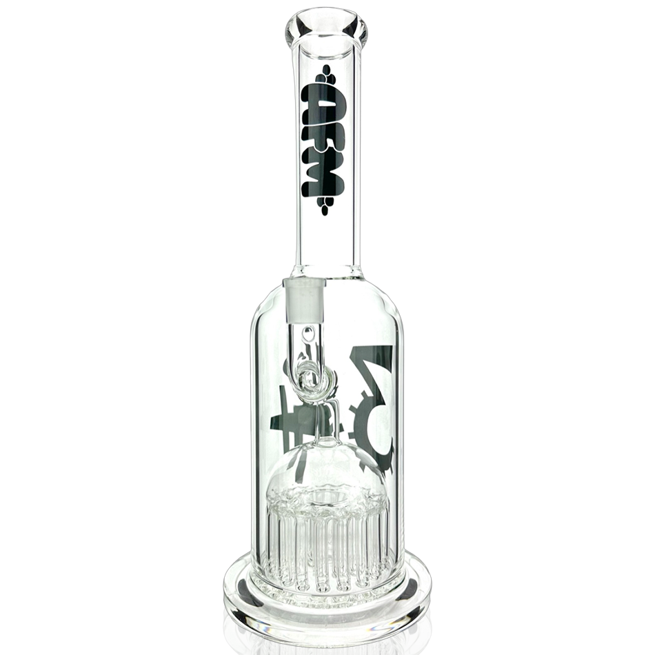 AFM Glass 12" Mega Chugger with 34 Arm Tree Percolator and Ash-Catcher, Front View