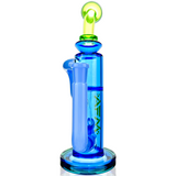 10" AFM Bilbao Blue and Green Glass Recycler Dab Rig with Quartz Banger Front View