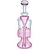 AFM Glass 10" Barrel Blaster Recycler Dab Rig in Pink/Purple with Bent Neck and Showerhead Perc