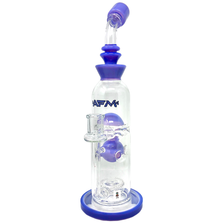 12" AFM Glass Big Swiss Perc Straight Dab Rig in Purple with Showerhead Perc, Bent Neck, and Clear Borosilicate Body