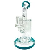 8" AFM Wave UFO Perc Glass Dab Rig with Bent Neck and Showerhead Perc, Front View