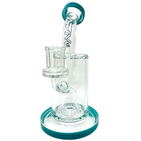 8" AFM Wave UFO Perc Glass Dab Rig with Bent Neck and Showerhead Perc, Front View