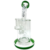 8" AFM Wave UFO Perc Glass Dab Rig with Bent Neck and Showerhead Perc, Front View