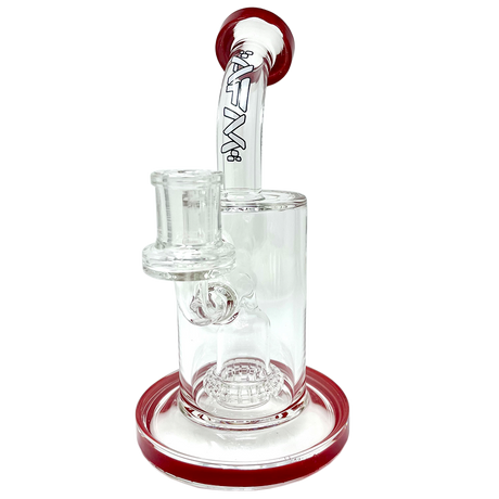 8" AFM Glass Dab Rig with Wave UFO Perc and Bent Neck on White Background