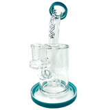 AFM 7.5" Mayflower Shower Head Glass Dab Rig with Bent Neck and Colored Accents