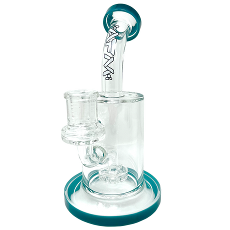 AFM 7.5" Mayflower Shower Head Glass Dab Rig with Bent Neck and Colored Accents