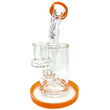 AFM 7.5" Mayflower Shower Head Dab Rig with Bent Neck and Orange Accents