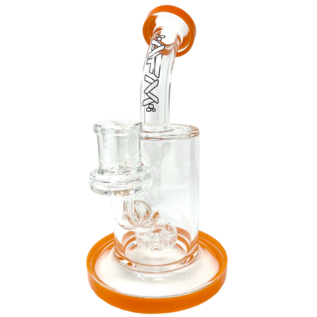 AFM 7.5" Mayflower Shower Head Dab Rig with Bent Neck and Orange Accents