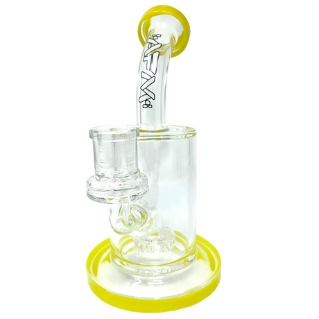 7.5" AFM Mayflower Shower Head Dab Rig with Bent Neck and Colored Accents, Front View