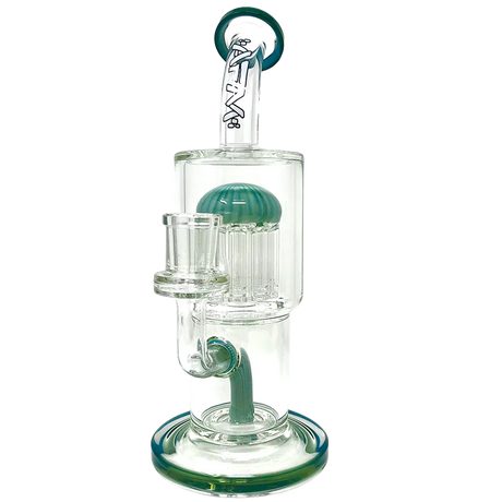 AFM 9" Groovy Tree Arm Perc Dab Rig with Bent Neck and Showerhead Perc, Front View