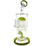 AFM 9" Groovy Tree Arm Perc Dab Rig with Bent Neck and Showerhead Perc, Front View