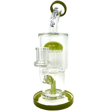 AFM 9" Groovy Tree Arm Perc Dab Rig with Bent Neck and Showerhead Perc, Front View