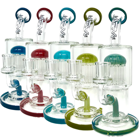 AFM Groovy Tree Arm Perc Dab Rigs in Assorted Colors with Bent Neck Design