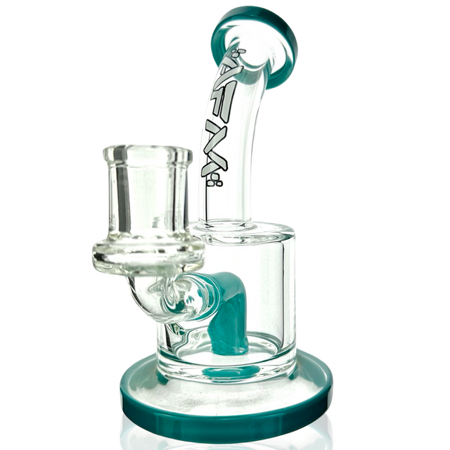 AFM 6.5" Killer Colored Glass Mini Dab Rig with Bent Neck and 14mm Female Joint