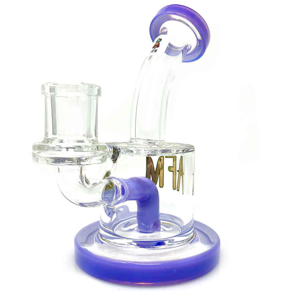 AFM 6.5" Killer Colored Glass Mini Dab Rig with Bent Neck and 14mm Female Joint